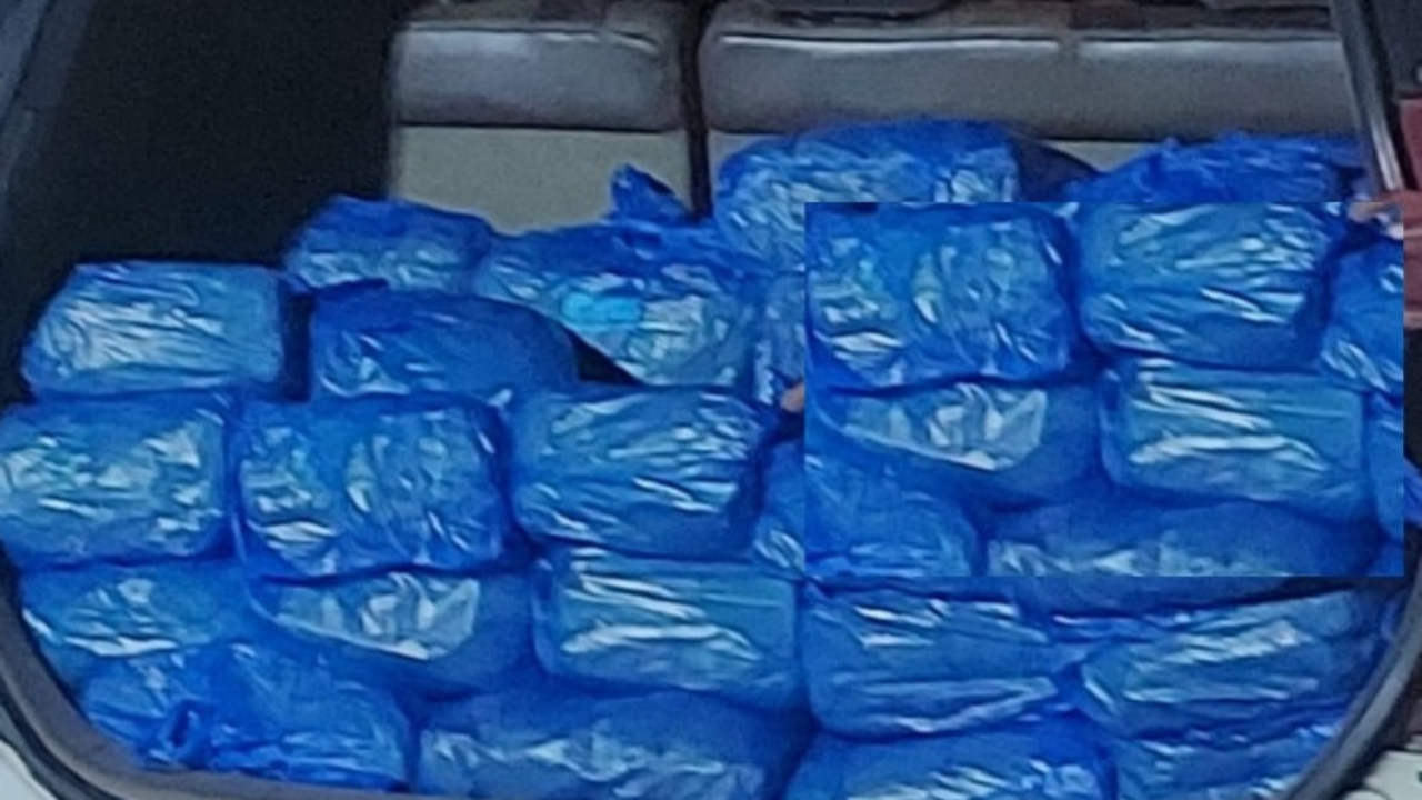 The ganja shipment from Visakhapatnam was intercepted near Kayargoli village in Mudipu Kurnadu gram panchayat limits. Credit: Special Arrangement