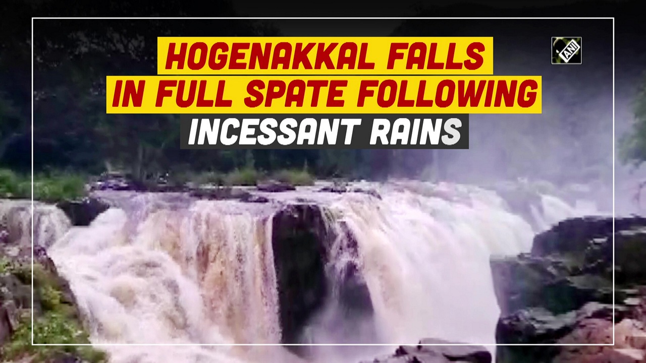 Hogenakkal falls in full spate following incessant rain