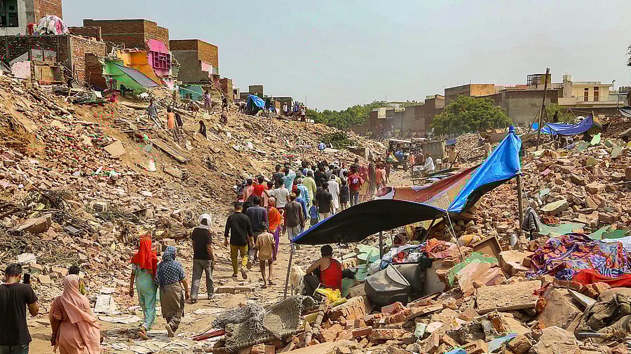 <div class="paragraphs"><p>The razed houses near Sri Krishna Janmabhoomi, in Mathura, Wednesday, August 16, 2023.  </p></div>