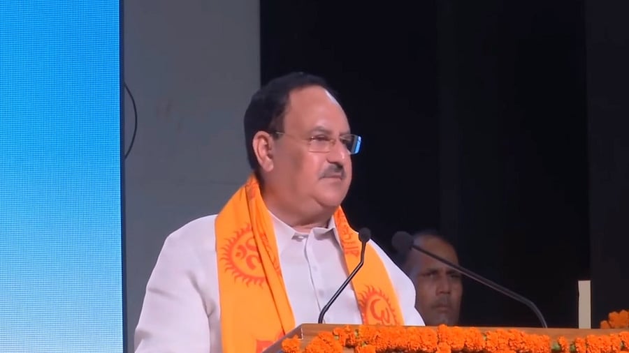 <div class="paragraphs"><p>JP Nadda Addressing the 'Vasudhaiva Kutumbakam' Lecture Series at Dev Sanskriti Vishwavidyalaya in Haridwar, Uttarakhand.</p></div>