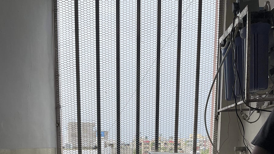 <div class="paragraphs"><p>  'Anti-suicide' nets in Kota.</p></div>