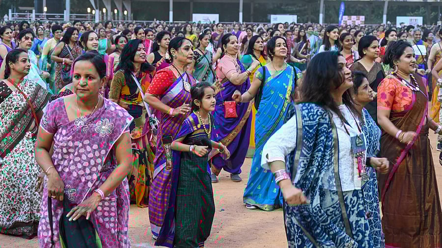 <div class="paragraphs"><p>A spirited gathering of women graced the Saree Run organised by fitness centre JJ Active at BGS Ground in Vijayanagar on Sunday. </p></div>