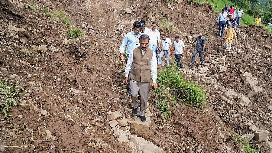 <div class="paragraphs"><p>Himachal Pradesh Chief Minister Sukhvinder Singh Sukhu during his visit to rain-affected areas in Mandi district </p></div>