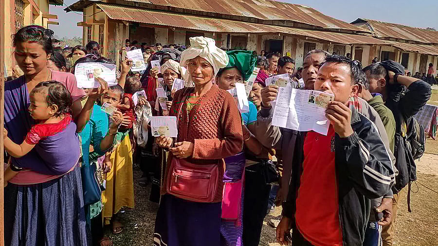<div class="paragraphs"><p>A polling booth in Tripura.&nbsp;</p></div>