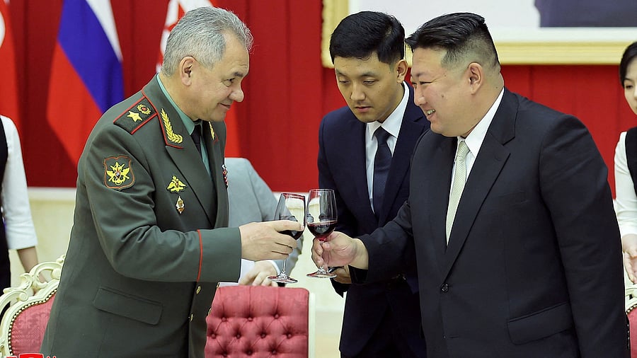 <div class="paragraphs"><p>Russia's Defense Minister Sergei Shoigu attends a reception for the Russian military delegation hosted by North Korean leader Kim Jong Un.&nbsp;</p></div>
