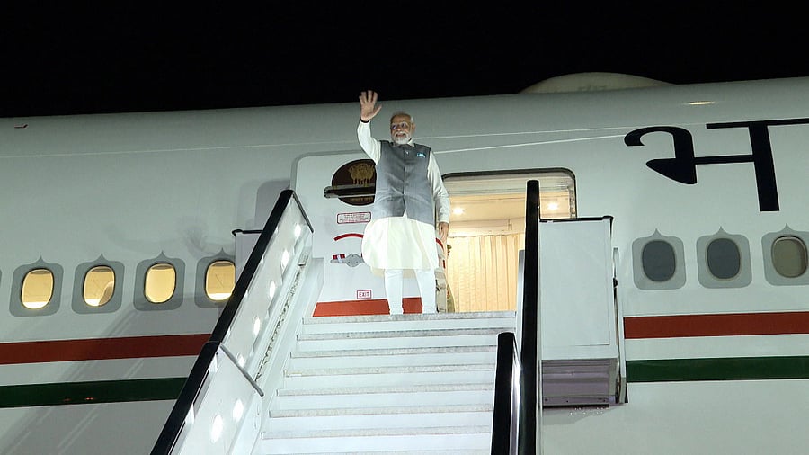 <div class="paragraphs"><p>Prime Minister Narendra Modi emplanes for Greece after the conclusion of the 15th BRICS Summit, in Johannesburg, South Africa. </p></div>