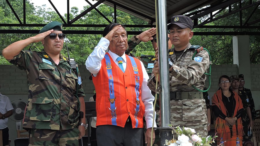 <div class="paragraphs"><p>NSCN-IM general secretary Thuingaleng Muivah at camp Hebron near Dimapur on Monday. </p></div>