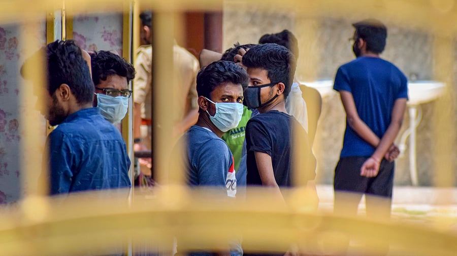 <div class="paragraphs"><p>Students from Kota, Rajasthan, during the pandemic-induced lockdown at a quarantine centre.&nbsp;20 student suicides have been reported in the town this year. Image for representative purposes only. </p></div>