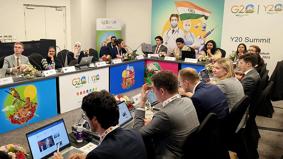 <div class="paragraphs"><p>Foreign delegates during the Y20 Summit, in Varanasi. </p></div>