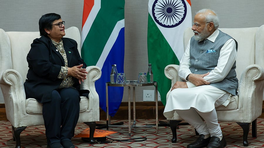 <div class="paragraphs"><p>Prime Minister Narendra Modi with Dr Himla Soodyall.</p></div>