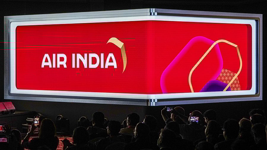 <div class="paragraphs"><p> Air India's new logo at its unvealing in New Delhi, Thursday, Aug. 10, 2023.</p></div>