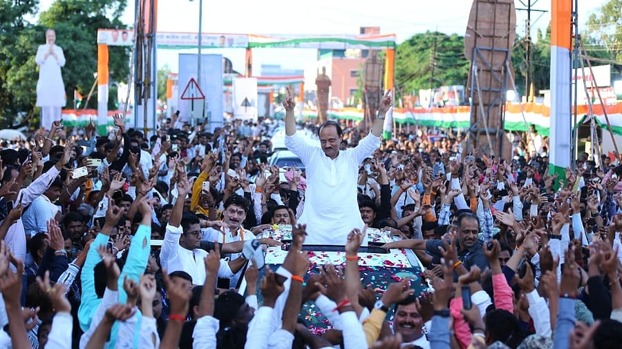 <div class="paragraphs"><p>Ajit Pawar addressing a rally of NCP in Beed in Marathwada region of Maharashtra.</p></div>
