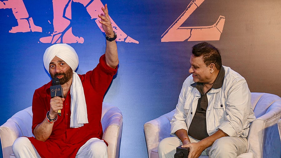 <div class="paragraphs"><p>Mumbai: Actor Sunny Deol and Director Anil Sharma during the success press conference of his film Gadar-2.</p></div>