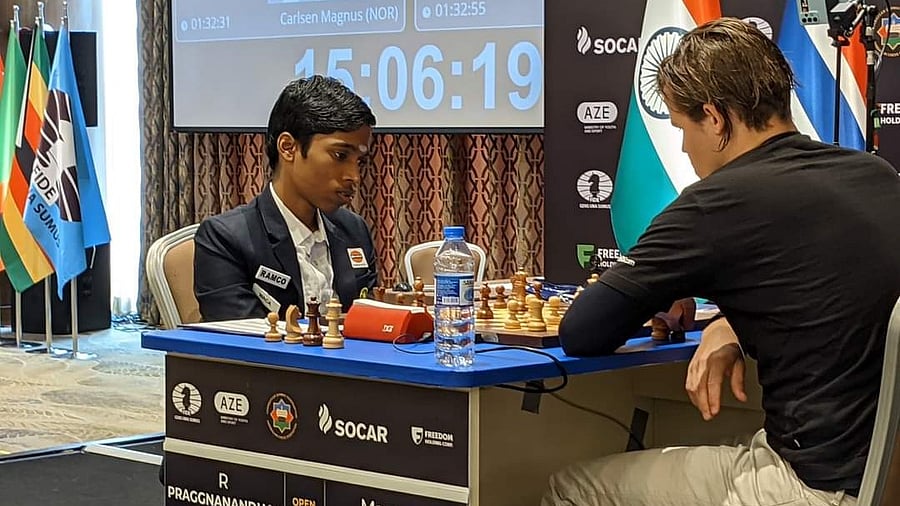 <div class="paragraphs"><p> R Praggnanandhaa and Magnus Carlsen </p></div>