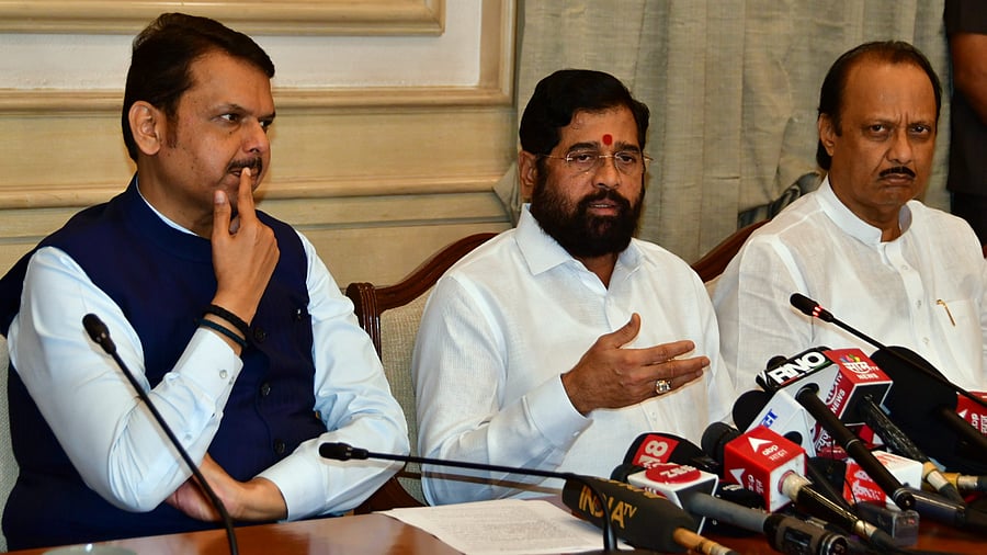 <div class="paragraphs"><p>Maharashtra CM Eknath Shinde, Deputy CMs Devendra Fadnavis and Ajit Pawar. </p></div>