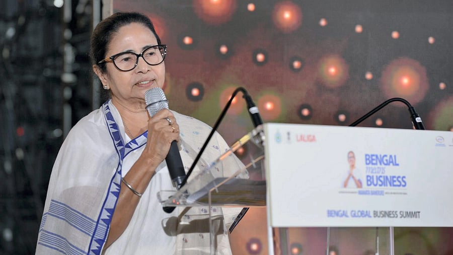 <div class="paragraphs"><p>West Bengal Chief Minister Mamata Banerjee speaks during a programme organised as part of the Bengal Global Business Summit in Madrid, Spain.</p></div>