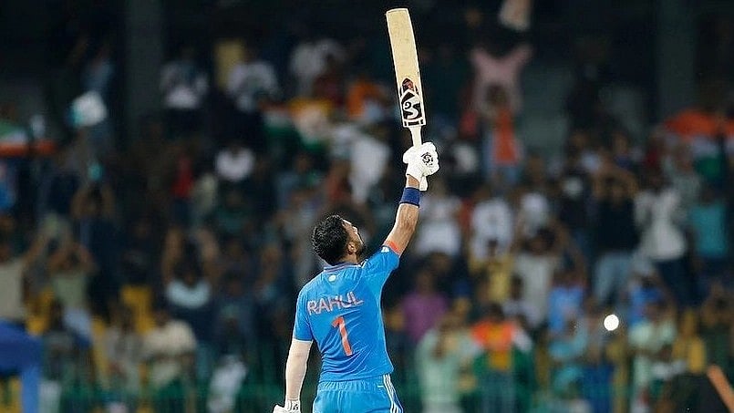 <div class="paragraphs"><p>K L Rahul after scoring a century against Pakistan.</p></div>