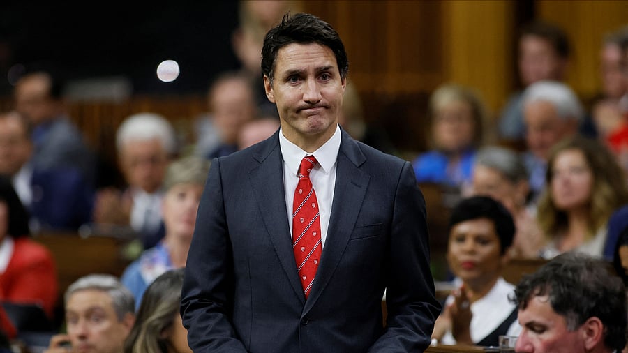 <div class="paragraphs"><p>Canada's Prime Minister Justin Trudeau rises to make a statement in the House of Commons on Parliament Hill in Ottawa, Ontario, Canada September 18, 2023.</p></div>
