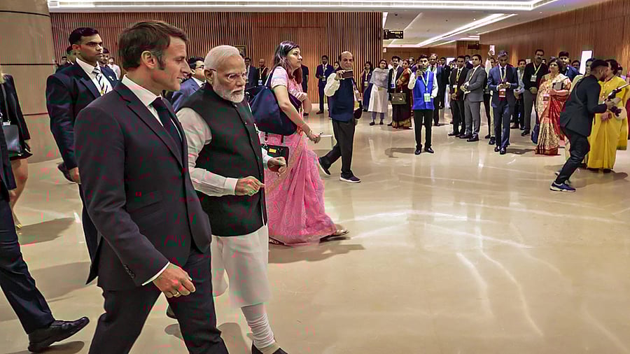 <div class="paragraphs"><p> Prime Minister Narendra Modi with French President Emmanuel Macron during a lunch meeting on the sidelines of G20 Summit, in New Delhi, Sunday, Sept. 10, 2023. </p></div>