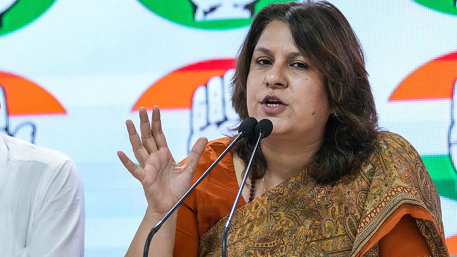 <div class="paragraphs"><p>Congress spokesperson Supriya Shrinate addresses a press conference at the party office, in New Delhi, Wednesday.&nbsp;</p></div>