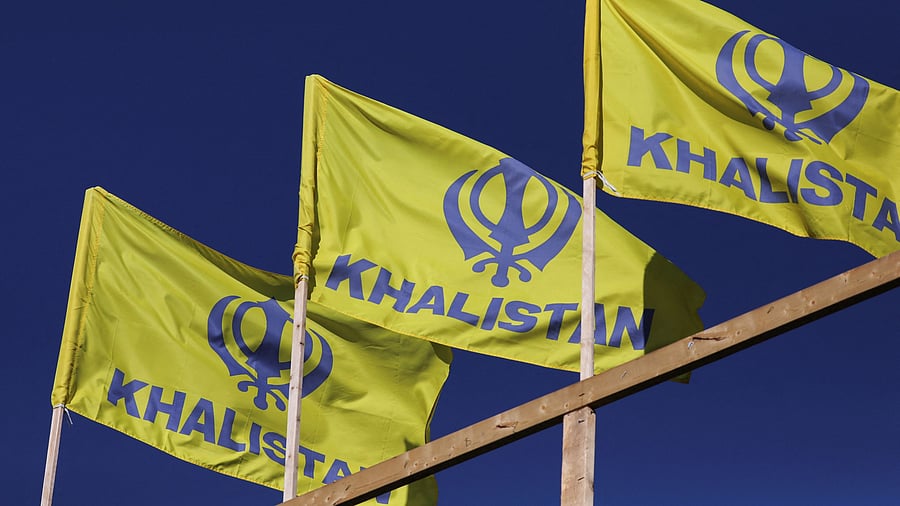 <div class="paragraphs"><p>Khalistan flags are seen at the Guru Nanak Sikh Gurdwara temple, site of the June 2023 killing of Sikh leader Hardeep Singh Nijjar, in Surrey, British Columbia, Canada.</p></div>