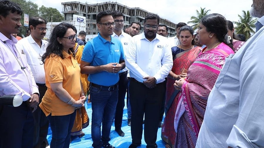 <div class="paragraphs"><p>Mahadevapura MLA&nbsp;Manjula Aravind Limbavali at the groundbreaking ceremony to commence rejuvenation works of the Bommenahalli lake. </p></div>