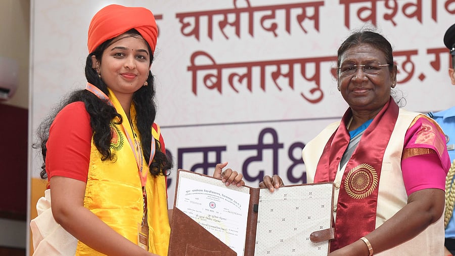 <div class="paragraphs"><p>President Murmu at GGU, Bilaspur.</p></div>