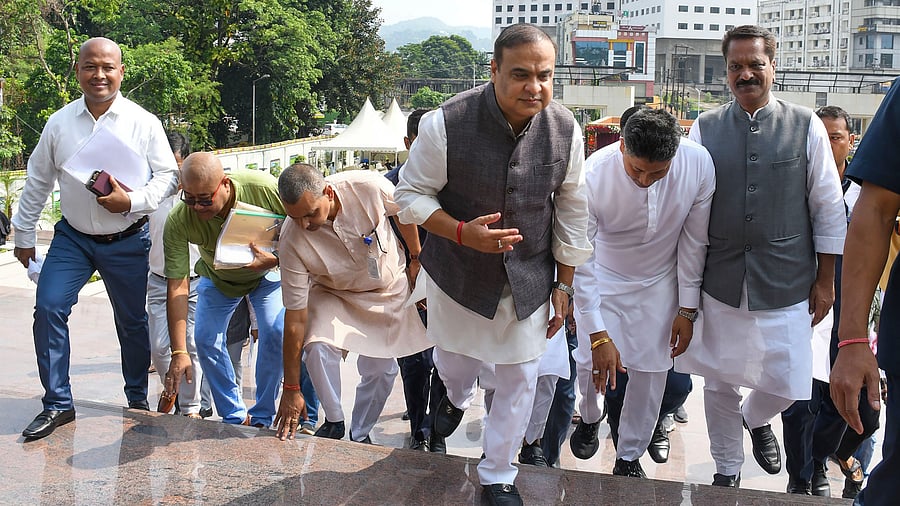 <div class="paragraphs"><p>Assam Chief Minister Himanta Biswa Sarma arrives to attend the first day of the Autumn session of the State Assembly, in Guwahati.&nbsp;</p></div>