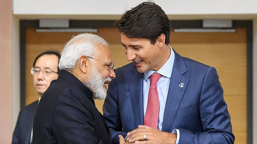<div class="paragraphs"><p>Prime Minister Narendra Modi with his Canadian counterpart Justin Trudeau.</p></div>