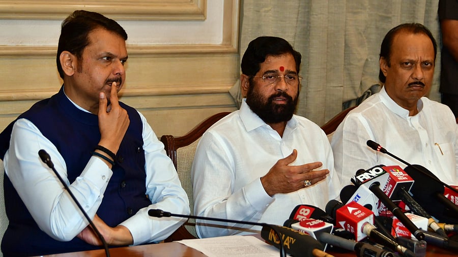 <div class="paragraphs"><p>Maharashtra CM Eknath Shinde, Deputy CM Devendra Fadnavis, and Deputy CM Ajit Pawar.</p></div>