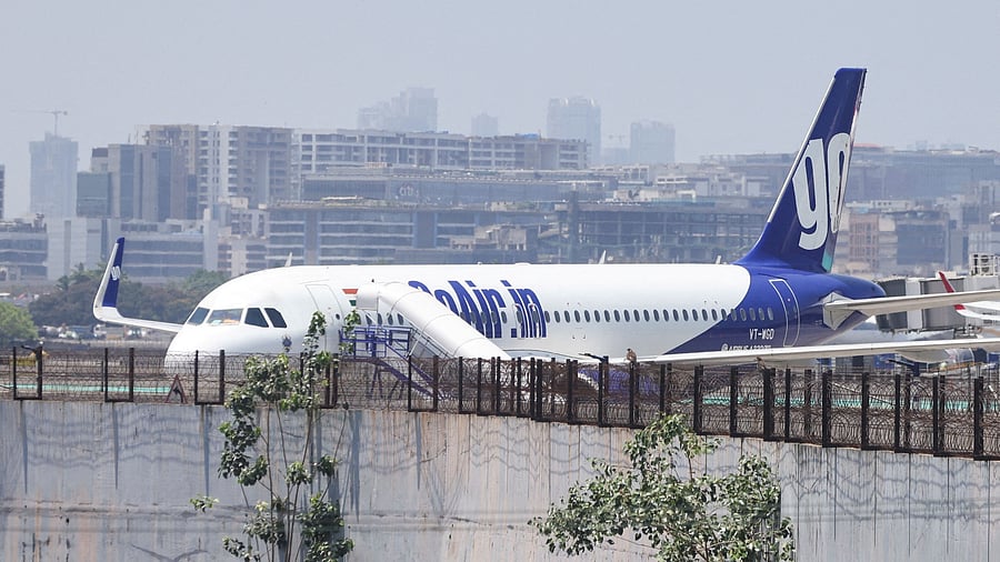 <div class="paragraphs"><p>A Go First airline, formerly known as GoAir, passenger aircraft is parked at the Chhatrapati Shivaji International Airport in Mumbai, India, </p></div>