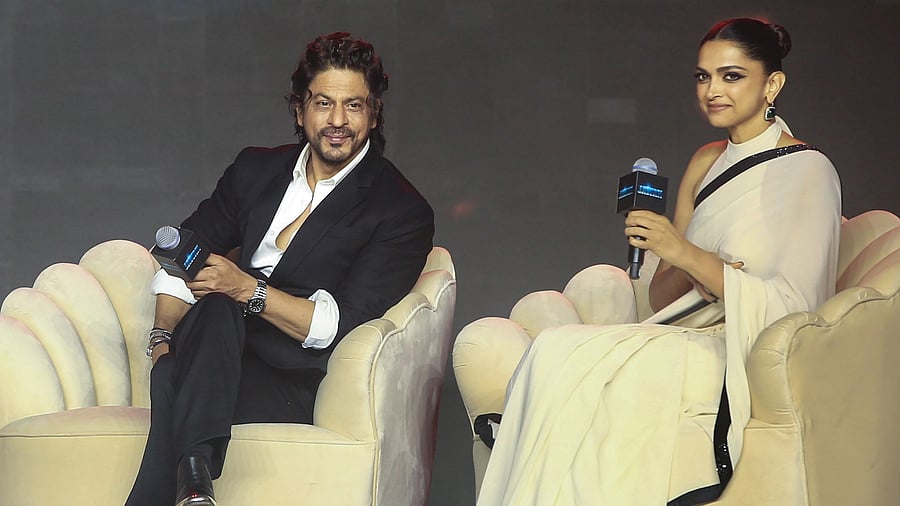 <div class="paragraphs"><p>Mumbai: Actors Shah Rukh Khan and Deepika Padukone during a press conference after the success of their movie Jawan, in Mumbai, Friday, Sept. 15, 2023. </p></div>