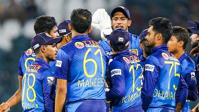 <div class="paragraphs"><p>Sri Lanka players celebrate after their victory over Afghanistan.</p></div>