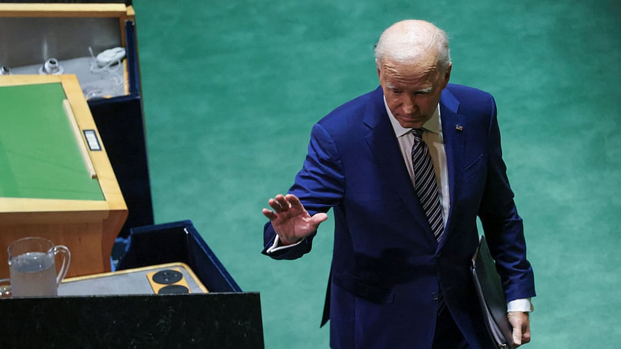 <div class="paragraphs"><p>U.S. President Joe Biden departs after addressing the 78th Session of the U.N. General Assembly in New York City, U.S., September 19, 2023.</p></div>