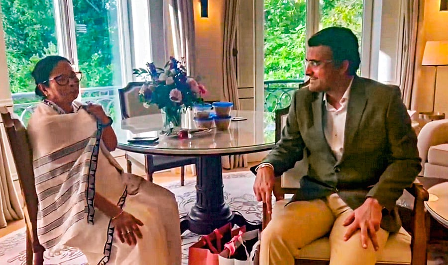 <div class="paragraphs"><p> Madrid: West Bengal Chief Minister Mamata Banerjee interacts with Former BCCI President Sourav Ganguly, in Spain, Thursday, Sept. 14, 2023. </p></div>