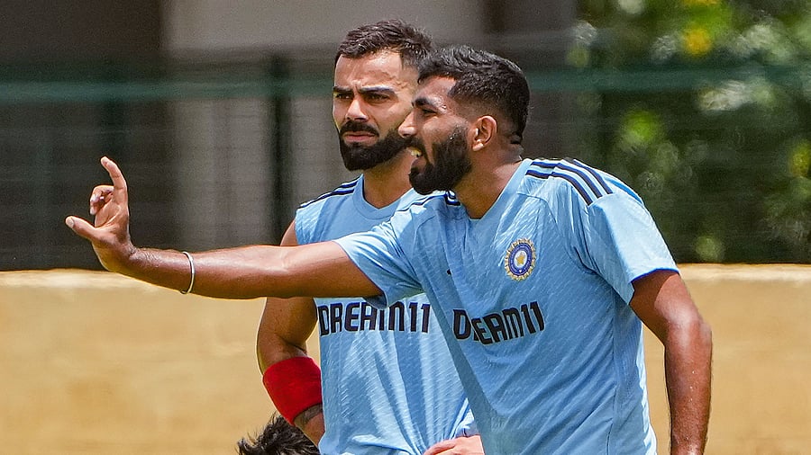 <div class="paragraphs"><p>Jasprit Bumrah's (right) first big test will come up when the pacer comes up against Pakistan batters in India's Asia Cup opener in Pallekele on Saturday.</p></div>