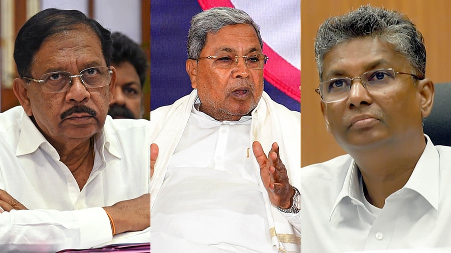<div class="paragraphs"><p>(From L-R) G Parameshwara, Chief Minister Siddaramaiah and Satish Jarkiholi.</p></div>