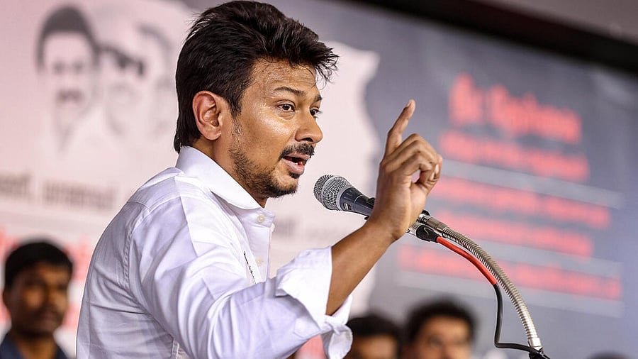 <div class="paragraphs"><p>During his speech at the event, DMK youth wing chief and Sports Minister Udhayanidhi Stalin displayed an egg with NEET written on it.</p></div>
