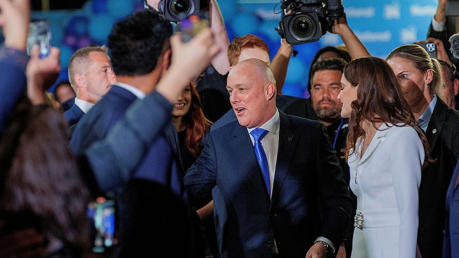 <div class="paragraphs"><p>Christopher Luxon, Leader of the National Party arrives at his election party after winning the general election to become New Zealand’s next prime minister in New Zealand.</p></div>
