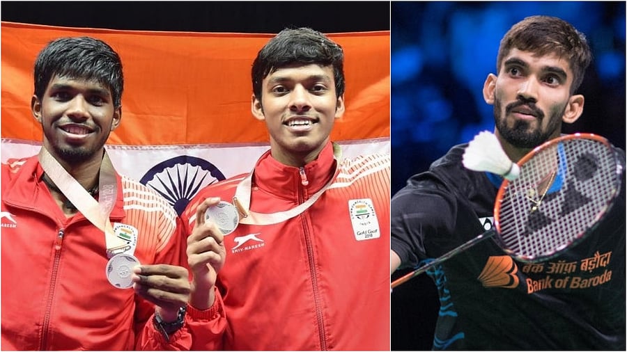 <div class="paragraphs"><p>Satwiksairaj Rankireddy and Chirag Shetty (L) and&nbsp;Kidambi Srikanth.</p></div>