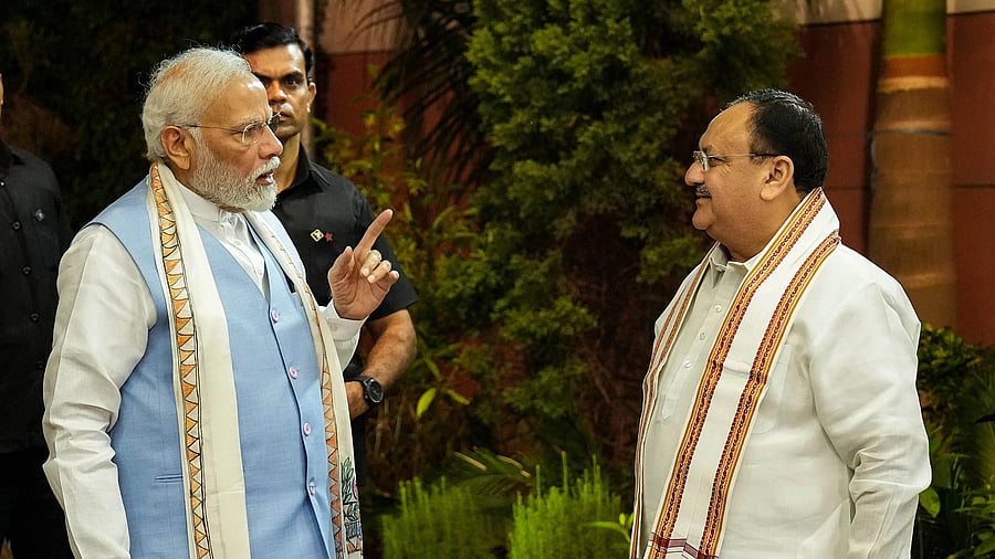 <div class="paragraphs"><p>PM Narendra Modi with BJP National President J P Nadda.</p></div>