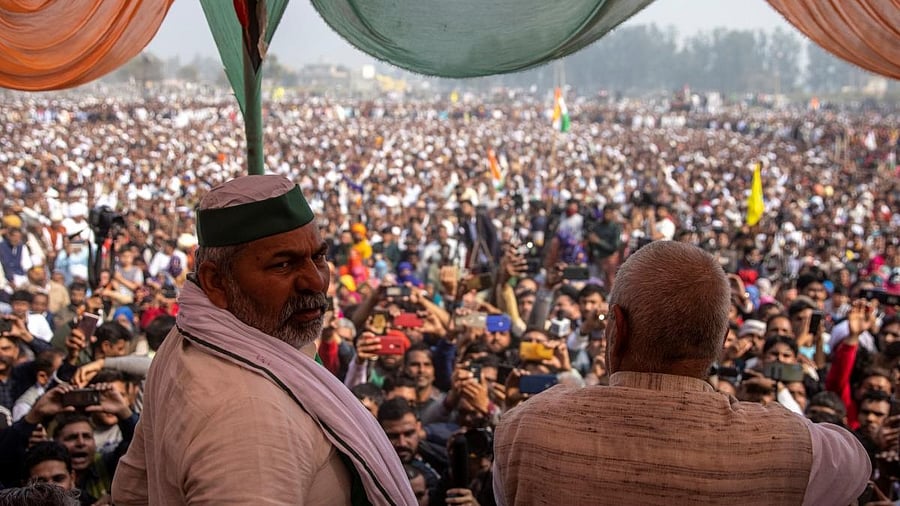 <div class="paragraphs"><p>File photo of farmers body leader Rakesh Tikait at a protest against farm laws in Haryana. </p></div>
