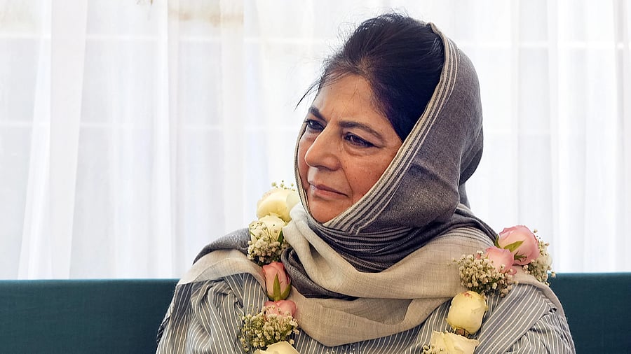 <div class="paragraphs"><p>PDP leader Mehbooba Mufti after being re-elected as the party president, in Srinagar, Thursday, Oct. 26, 2023. The former Jammu and Kashmir chief minister was unanimously re-elected president of the party for a three-year term. </p></div>