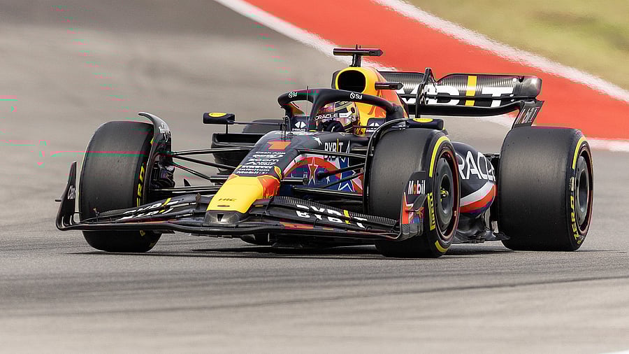 <div class="paragraphs"><p> Max Verstappen of Red Bull Racing drives during the Sprint Shootout of the 2023 United States Grand Prix at Circuit of the Americas. </p></div>