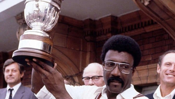 Clive Lloyd with the 1979 World Cup.
