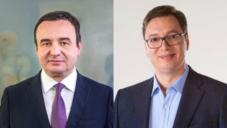 <div class="paragraphs"><p>Kosovo’s prime minister, Albin Kurti, and Serbia’s president, Aleksandar Vucic.</p></div>