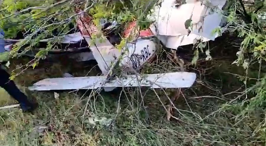 <div class="paragraphs"><p>A screengrab from a video showing the crashed aircraft.</p></div>