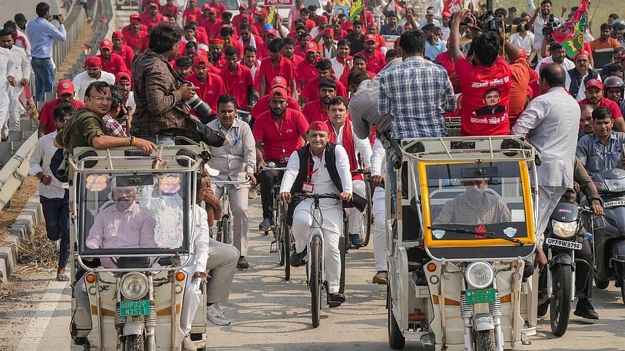 <div class="paragraphs"><p>Samajwadi Party President Akhilesh Yadav participates in the ‘Samajwadi PDA Yatra', in Lucknow. </p></div>