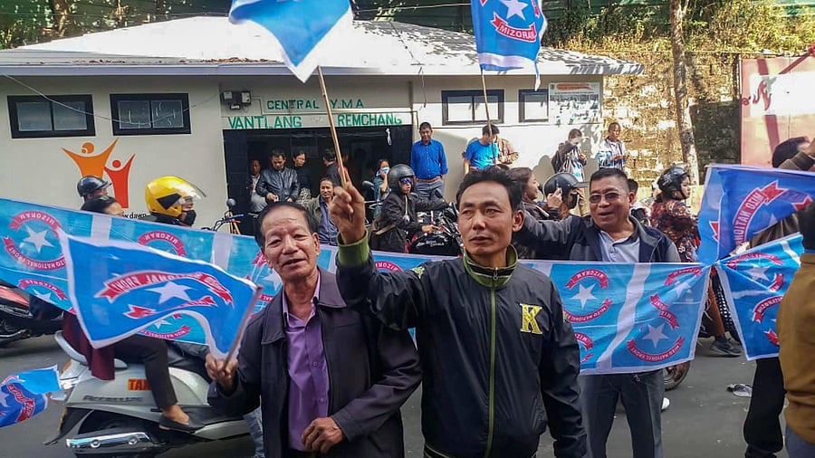 <div class="paragraphs"><p>Mizo National Front (MNF) workers.</p></div>