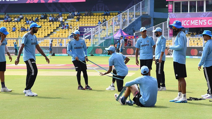 <div class="paragraphs"><p>Indian cricketers during a practice session ahead of the ICC Men's Cricket World Cup 2023.</p></div>